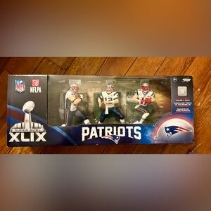 Brand New McFarlane Three Pack Patriots Super Bowl XLIX Brady, Gronk and Edelman